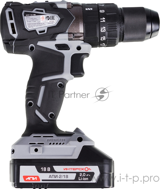 Дрель-шуруповерт ударная Интерскол ДАУ-13/18В аккум. патрон:быстрозажимной (кейс в комплекте)
