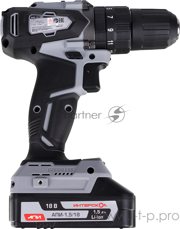 Дрель-шуруповерт ударная Интерскол ДАУ-13/18ВК аккум. патрон:быстрозажимной (кейс в комплекте)
