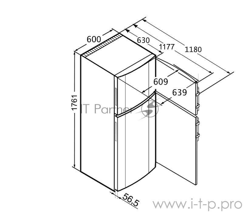 Холодильник LIEBHERR CTSL 3306-23 088 двухкамерный серебристый
