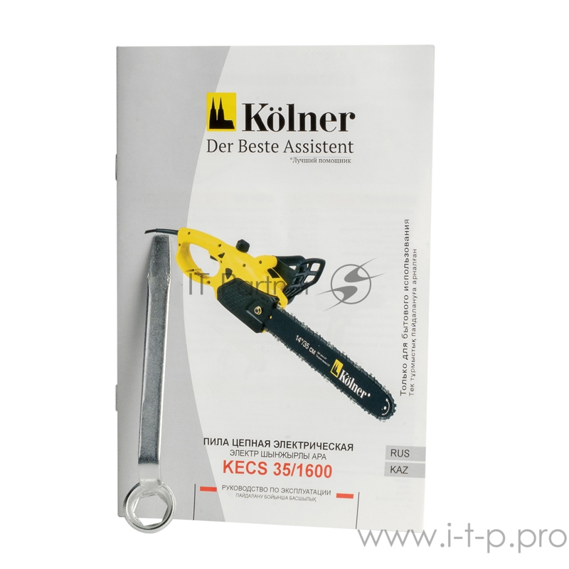 Пила цепная электрическая KOLNER KECS 35/1600 1600Вт, длина шины 14/35см, скорость цепи 12м/с