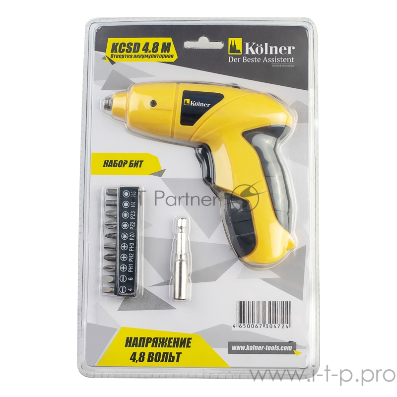 Отвертка аккумуляторная KOLNER KCSD 4,8М 4,8 Вольт, 250 об/мин, 2,5Нм, аккумулятор 0,6 Ач