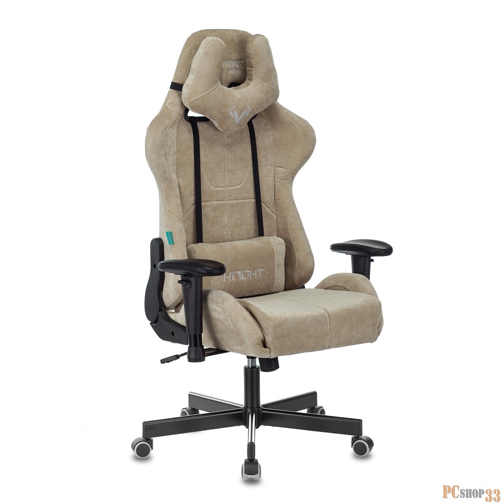 Кресло игровое Бюрократ VIKING KNIGHT LT21 FABRIC песочный крестовина металл