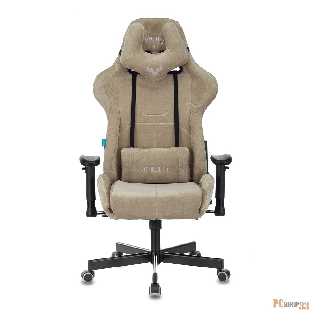 Кресло игровое Бюрократ VIKING KNIGHT LT21 FABRIC песочный крестовина металл