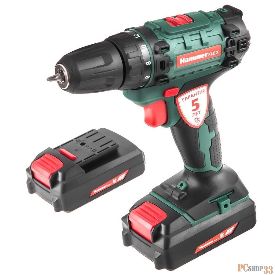 Дрель-шуруповерт Hammer Flex ACD180Li аккум. патрон:быстрозажимной (кейс в комплекте)