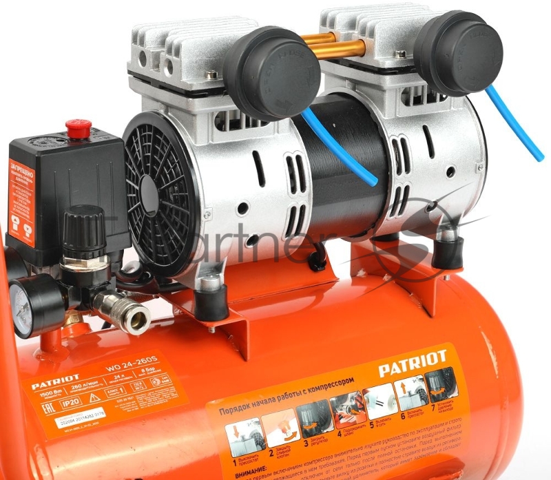 Компрессор Patriot поршневой безмасляный WO 24-260S