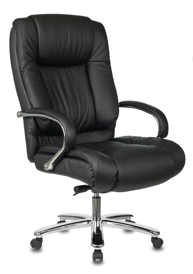 Кресло руководителя Бюрократ T-9925SL/BLACK черный кожа крестовина хром