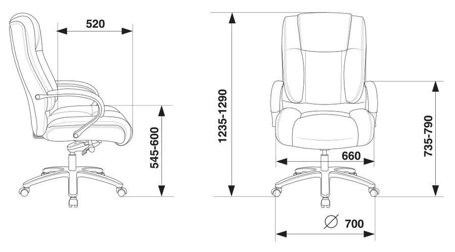 Кресло руководителя Бюрократ T-9925SL/BLACK черный кожа крестовина хром