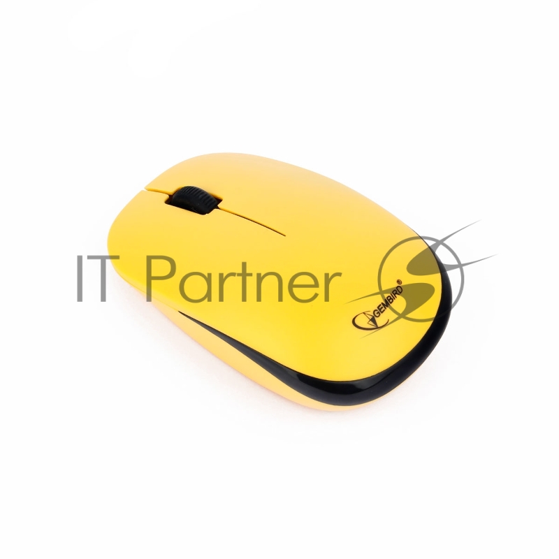 Комплект кл-ра+мышь беспров. Gembird KBS-9000, 2.4ГГц, жёлт., 78 кл., 1600 DPI, бат.в компл.