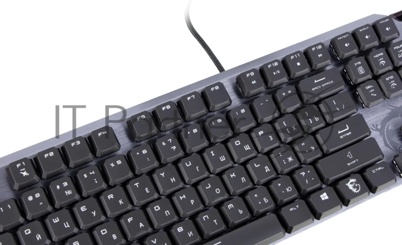 Клавиатура MSI VIGOR GK50 LOW PROFILE RU механическая черный USB Multimedia for gamer LED (подставка для запястий)