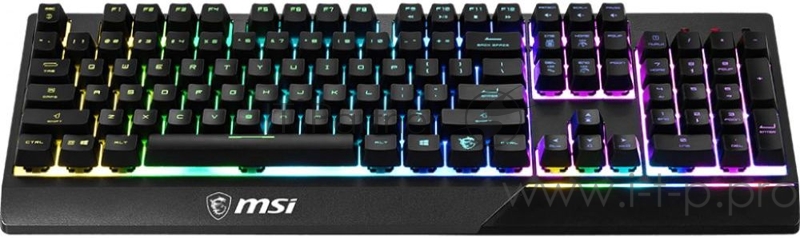 Клавиатура MSI Vigor GK30 RU черный USB Multimedia for gamer LED (подставка для запястий)