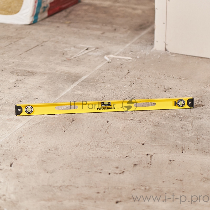 PROconnect (12-9213-4) Уровень алюминиевый «Рельс», 1000 мм, 3 глазка (1 поворотный)