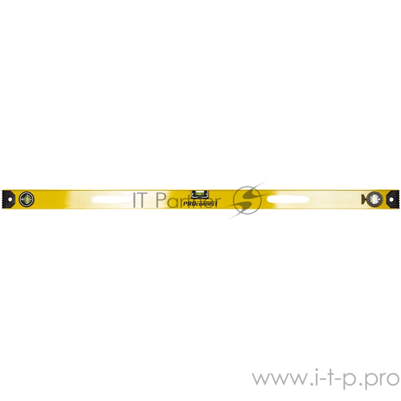 PROconnect (12-9214-4) Уровень алюминиевый «Рельс», 1200 мм, 3 глазка (1 поворотный)