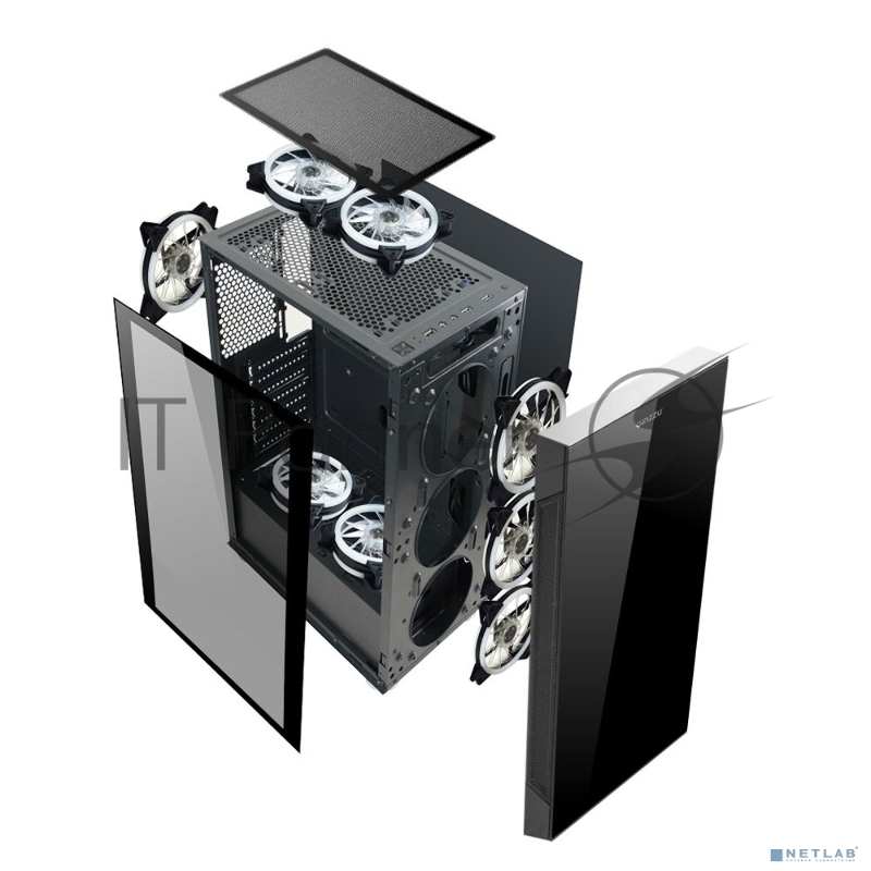 Корпус Ginzzu CL280 FAN 12CM RGB*4 USB3.0 Window