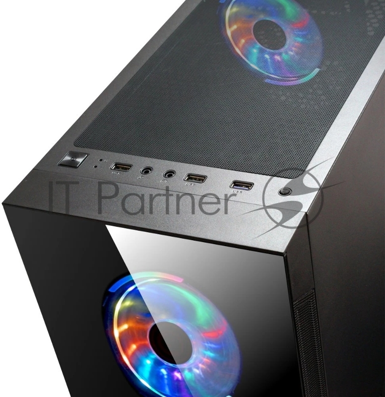 Корпус Ginzzu CL280 FAN 12CM RGB*4 USB3.0 Window