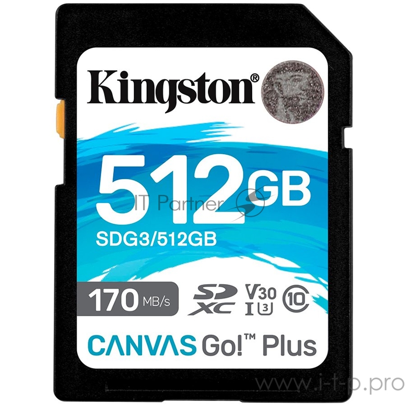 Флеш карта SD 512GB Kingston SDXC Class 10 UHS-I U3 V30 Canvas Go Plus 170MB/s
