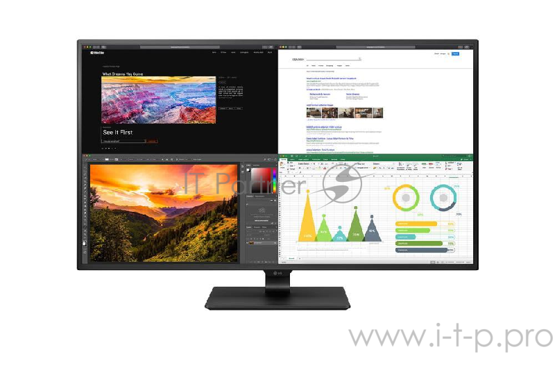 МОНИТОР 43 LG 43UN700-B Black (IPS, 3840x2160, 5 ms, 178°/178°, 400 cd/m, 100M:1, +DP, +НDMI, +MM, +USB-С, +USB 3,0x2)