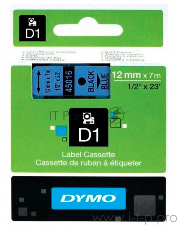 Картридж ленточный Dymo D1 S0720560 голубой/черный для Dymo