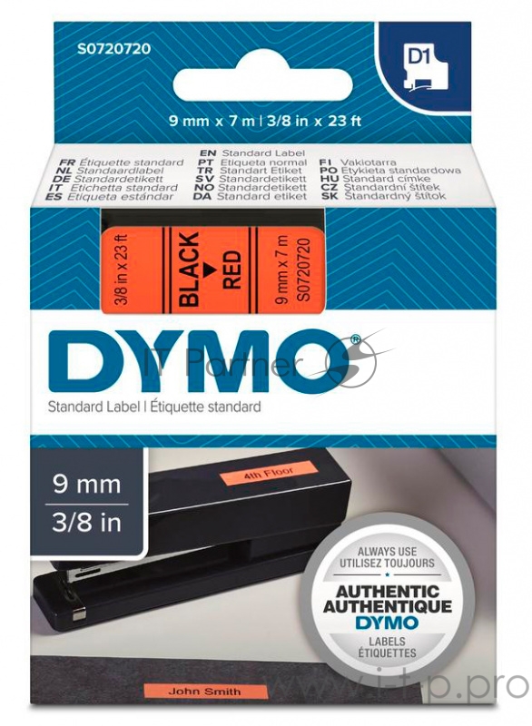 Картридж ленточный Dymo D1 S0720720 черный/красный для Dymo