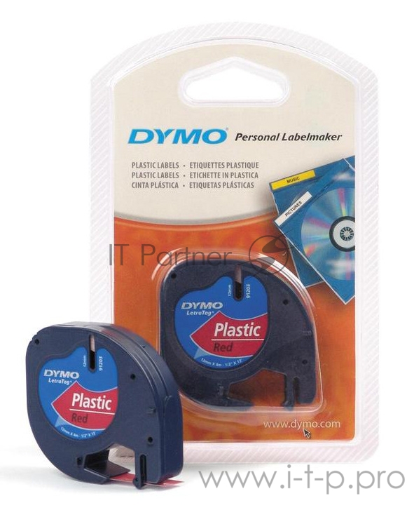 Картридж ленточный Dymo LT S0721630 черный/красный для Dymo