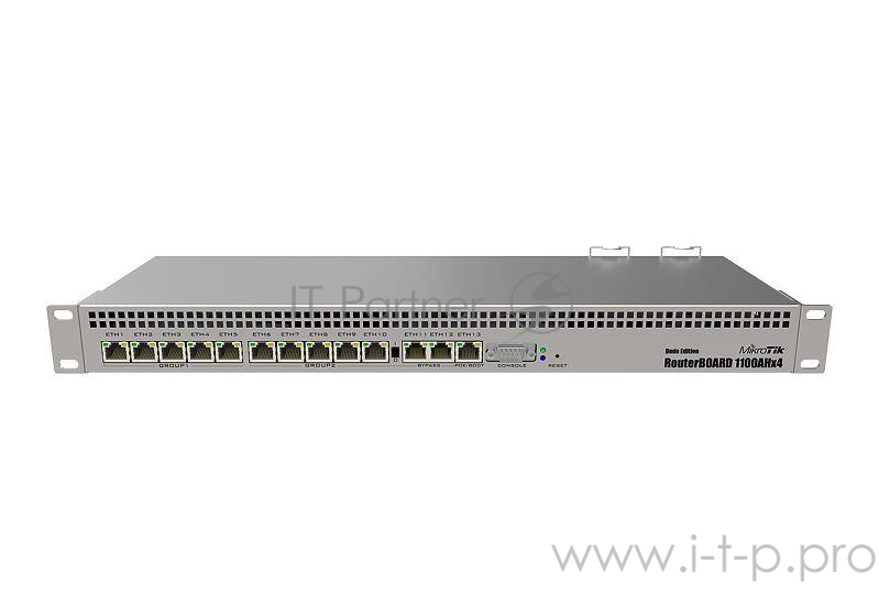 Сетевое оборудование MikroTik RB1100AHx4 Dude Edition Ethernet-маршрутизатор, в стойку, 13x 1G Ethernet, 2x SATA3, 2x M.2