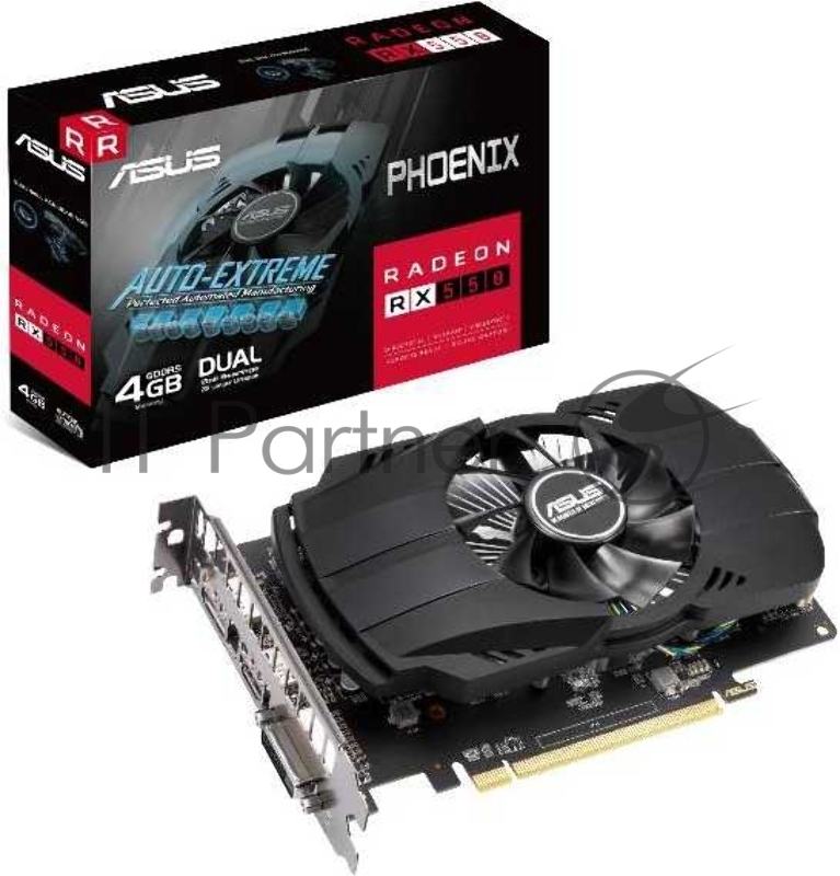 Видеокарта Asus PCI-E PH-RX550-4G-EVO AMD Radeon RX 550 4096Mb 128bit GDDR5 1183/6000 DVIx1/HDMIx1/DPx1/HDCP Ret
