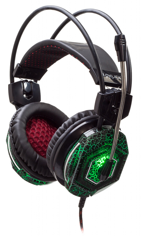 Наушники с микрофоном Oklick HS-L500G черный 2.2м мониторы оголовье