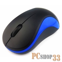 Мышь Oklick 605SW черный/синий оптическая (1200dpi) беспроводная USB (3but)