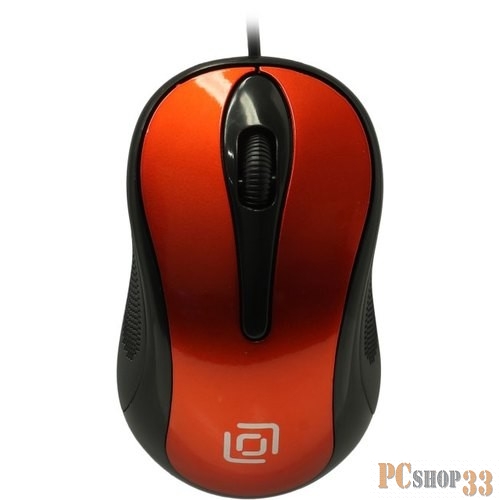 Мышь Oklick 385M черный/красный оптическая (800dpi) USB для ноутбука (2but)