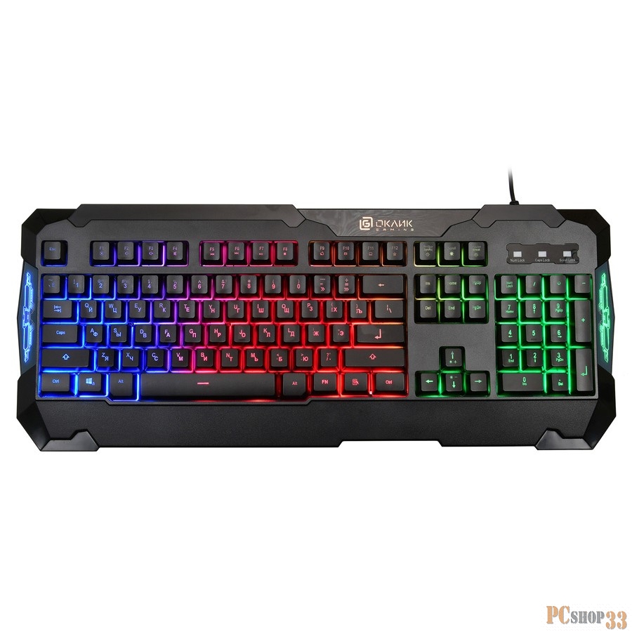 Клавиатура Oklick 721G черный USB Multimedia LED