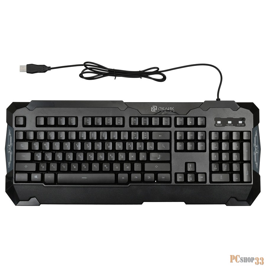 Клавиатура Oklick 721G черный USB Multimedia LED