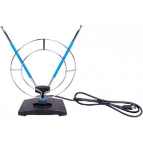 Антенны для цифровых приставок DVB-T2 RITMIX RTA-010 {Пассивная, комнатная, усиление 5 дБ, DVB-T, DVB-T2, ISDB-T, DMB-T/H, ATSC, DAB (радио), VHF:87.5-230 МГц UHF:470-862 МГц FM: 87,5-108 МГц}