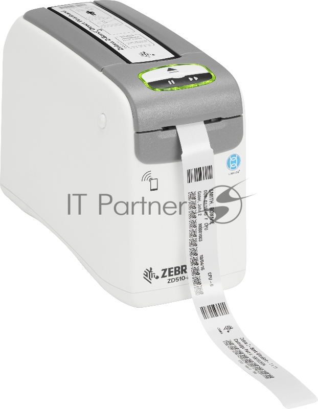 Zebra ZD510 Wristband DT, 300 dpi, EU and UK Cords, USB, USB Host, Ethernet, BTLE