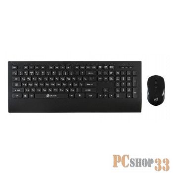 Клавиатура + мышь Oklick 222M клав:черный мышь:черный USB беспроводная slim Multimedia