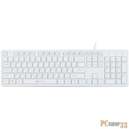 Клавиатура Oklick 500M белый USB slim Multimedia