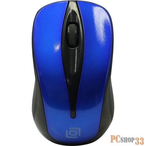 Мышь Oklick 675MW черный/синий оптическая (800dpi) беспроводная USB (2but)