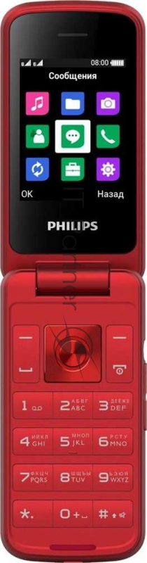 Мобильный телефон Philips E255 Xenium красный раскладной 2.4 240x320 0.3Mpix GSM900/1800 GSM1900 MP3