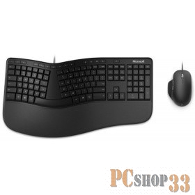 Клавиатура + мышь Microsoft Ergonomic Keyboard Kili & Mouse LionRock 4 Busines клав:черный мышь:черный USB Multimedia