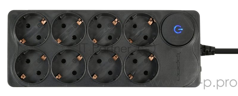 Сетевой фильтр Ippon BK238-16 3м (8 розеток) черный (коробка)