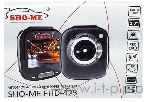 Видеорегистратор Sho-Me FHD-425 черный 1080x1920 1080p 140гр. GC2023