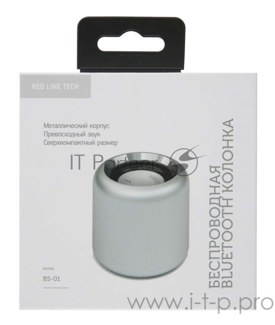 Колонка порт. Redline Tech BS-01 серебристый 2.0 BT (УТ000015795)