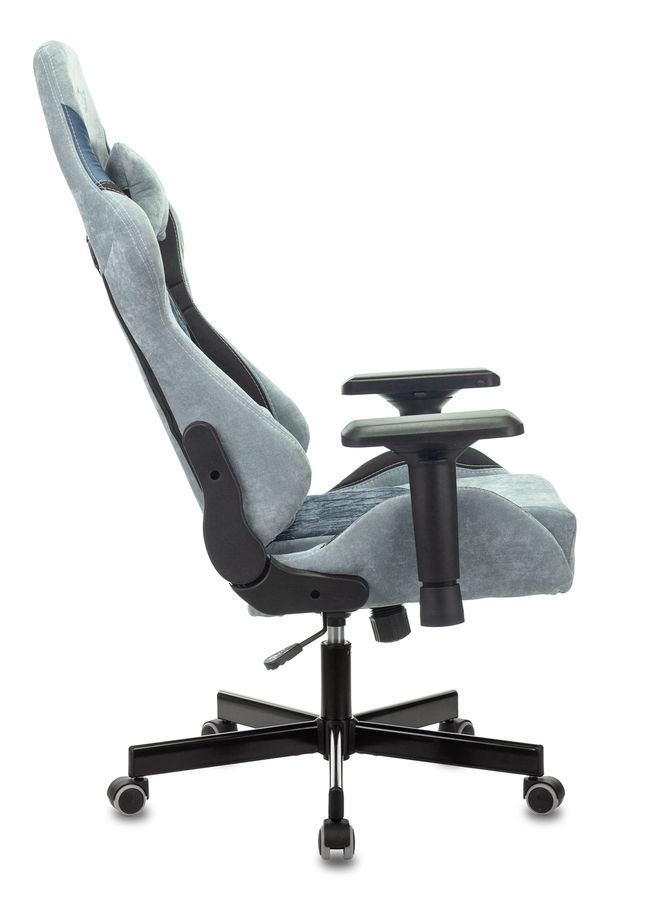 Кресло игровое Бюрократ VIKING 7 KNIGHT BL FABRIC синий текстиль/эко.кожа крестовина металл