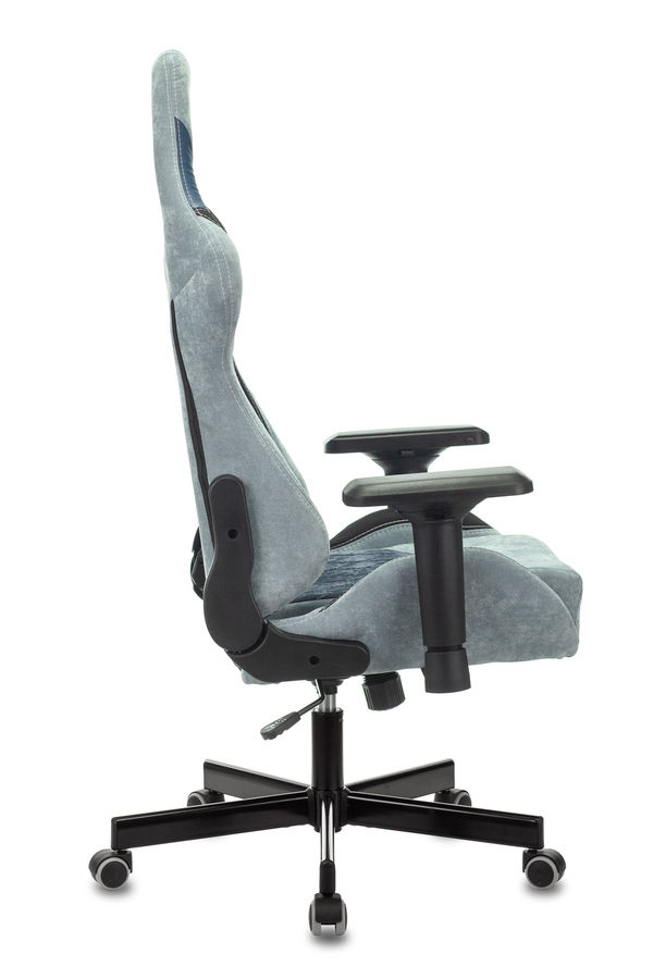 Кресло игровое Бюрократ VIKING 7 KNIGHT BL FABRIC синий текстиль/эко.кожа крестовина металл