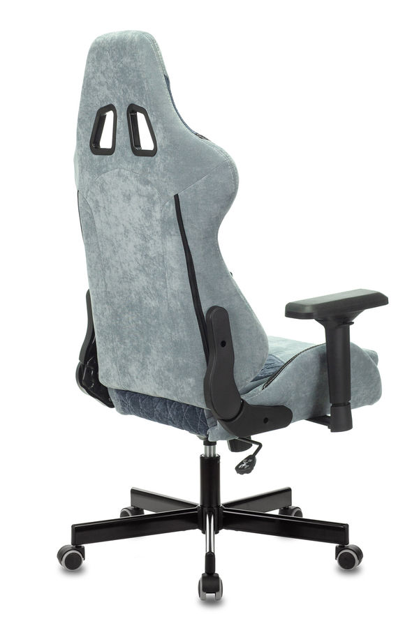 Кресло игровое Бюрократ VIKING 7 KNIGHT BL FABRIC синий текстиль/эко.кожа крестовина металл