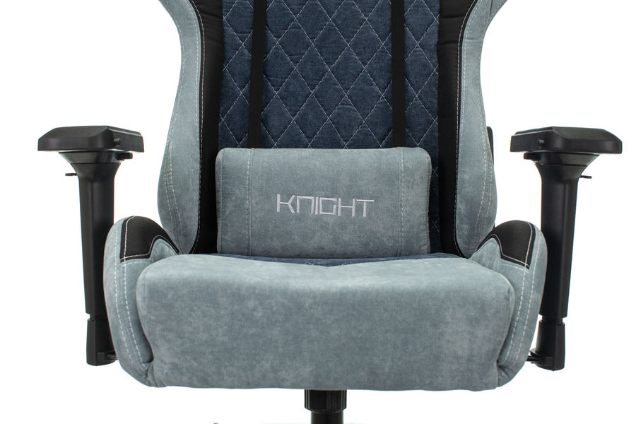 Кресло игровое Бюрократ VIKING 7 KNIGHT BL FABRIC синий текстиль/эко.кожа крестовина металл