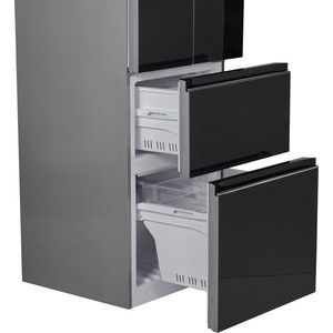 Холодильник Weissgauff WFD 486 NFB черный (трехкамерный)