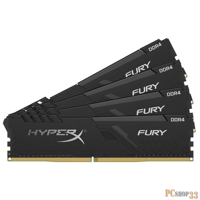 Модуль памяти DDR 4 DIMM 64Gb PC28800, 3600Mhz, Kingston HyperX FURY Black CL18 (Kit of 4) (HX436C18FB4K4/64) (retail)