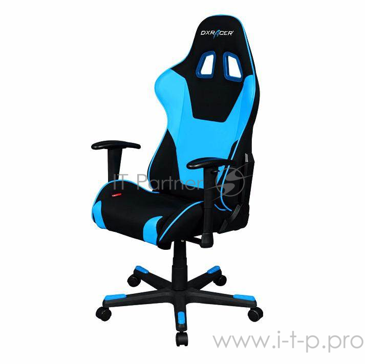 Игровое кресло DXRacer Formula чёрно-синее (OH/FD101/NB, экокожа/текстиль, регулируемый угол наклона, Топ-Ган)