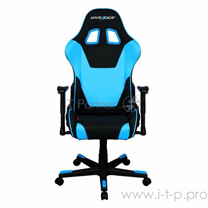 Игровое кресло DXRacer Formula чёрно-синее (OH/FD101/NB, экокожа/текстиль, регулируемый угол наклона, Топ-Ган)