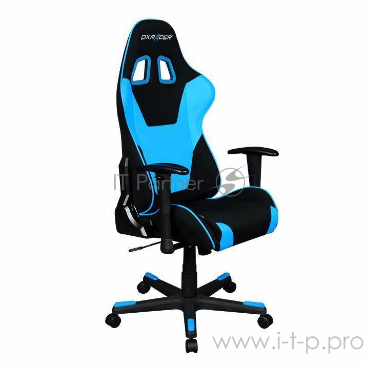 Игровое кресло DXRacer Formula чёрно-синее (OH/FD101/NB, экокожа/текстиль, регулируемый угол наклона, Топ-Ган)