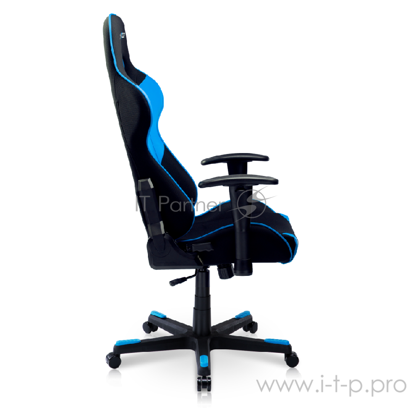 Игровое кресло DXRacer Formula чёрно-синее (OH/FD101/NB, экокожа/текстиль, регулируемый угол наклона, Топ-Ган)